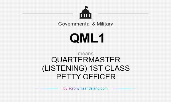 What does QML1 mean? It stands for QUARTERMASTER (LISTENING) 1ST CLASS PETTY OFFICER