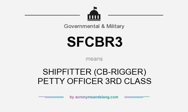 What does SFCBR3 mean? It stands for SHIPFITTER (CB-RIGGER) PETTY OFFICER 3RD CLASS