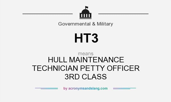 What does HT3 mean? It stands for HULL MAINTENANCE TECHNICIAN PETTY OFFICER 3RD CLASS