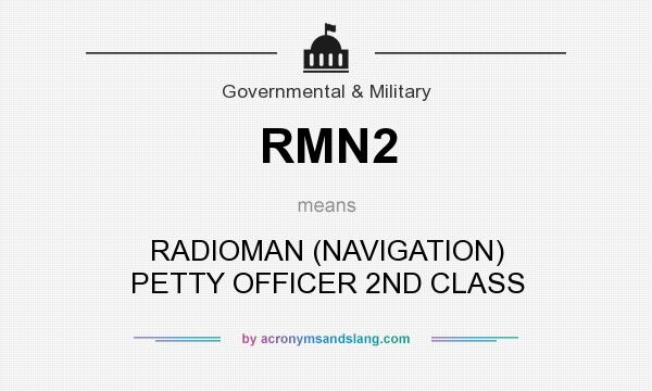 What does RMN2 mean? It stands for RADIOMAN (NAVIGATION) PETTY OFFICER 2ND CLASS