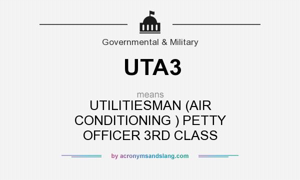 What does UTA3 mean? It stands for UTILITIESMAN (AIR CONDITIONING ) PETTY OFFICER 3RD CLASS