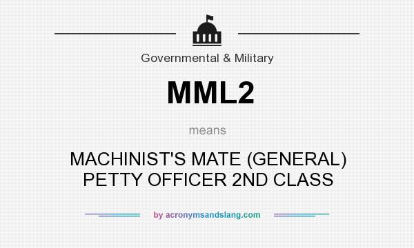 What does MML2 mean? It stands for MACHINIST`S MATE (GENERAL) PETTY OFFICER 2ND CLASS