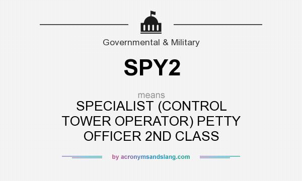 What does SPY2 mean? It stands for SPECIALIST (CONTROL TOWER OPERATOR) PETTY OFFICER 2ND CLASS