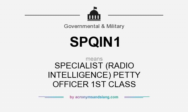 What does SPQIN1 mean? It stands for SPECIALIST (RADIO INTELLIGENCE) PETTY OFFICER 1ST CLASS