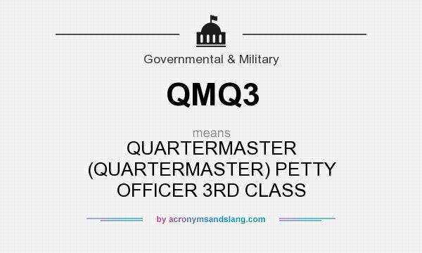 What does QMQ3 mean? It stands for QUARTERMASTER (QUARTERMASTER) PETTY OFFICER 3RD CLASS