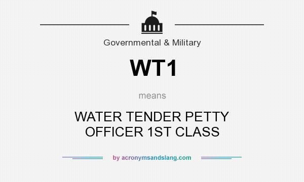 What does WT1 mean? It stands for WATER TENDER PETTY OFFICER 1ST CLASS