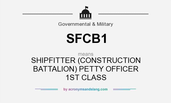 What does SFCB1 mean? It stands for SHIPFITTER (CONSTRUCTION BATTALION) PETTY OFFICER 1ST CLASS