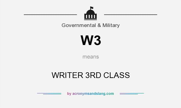 What does W3 mean? It stands for WRITER 3RD CLASS