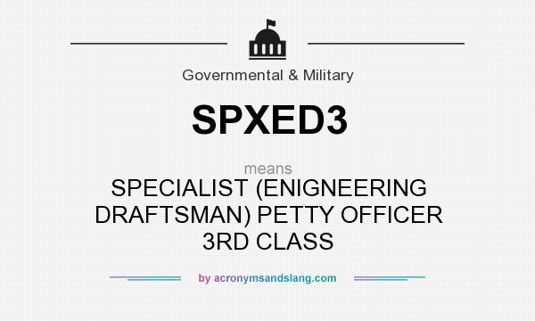 What does SPXED3 mean? It stands for SPECIALIST (ENIGNEERING DRAFTSMAN) PETTY OFFICER 3RD CLASS