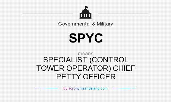 What does SPYC mean? It stands for SPECIALIST (CONTROL TOWER OPERATOR) CHIEF PETTY OFFICER