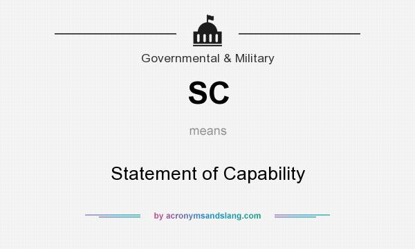 What does SC mean? It stands for Statement of Capability