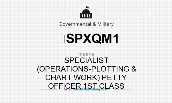 What does SPXQM1 mean? It stands for SPECIALIST (OPERATIONS-PLOTTING & CHART WORK) PETTY OFFICER 1ST CLASS