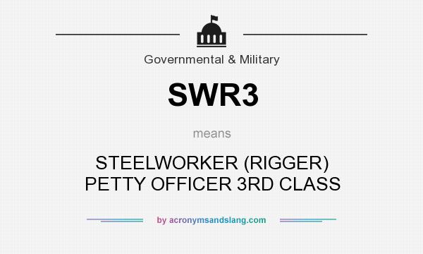 What does SWR3 mean? It stands for STEELWORKER (RIGGER) PETTY OFFICER 3RD CLASS