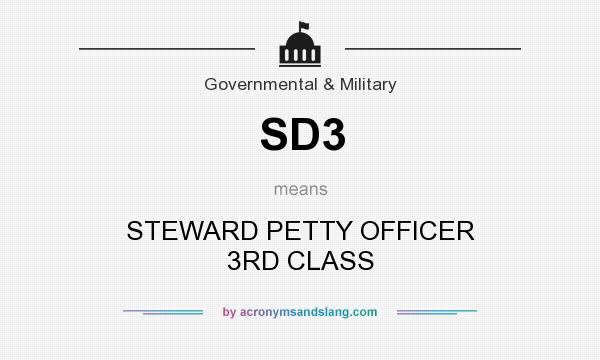 What does SD3 mean? It stands for STEWARD PETTY OFFICER 3RD CLASS