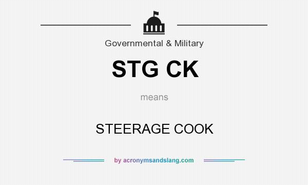 What does STG CK mean? It stands for STEERAGE COOK