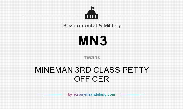 What does MN3 mean? It stands for MINEMAN 3RD CLASS PETTY OFFICER