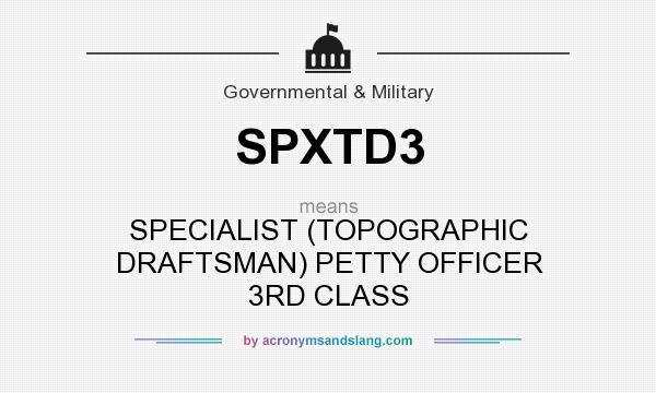 What does SPXTD3 mean? It stands for SPECIALIST (TOPOGRAPHIC DRAFTSMAN) PETTY OFFICER 3RD CLASS
