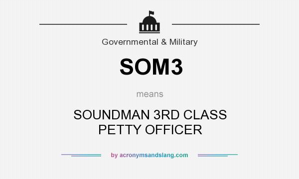 What does SOM3 mean? It stands for SOUNDMAN 3RD CLASS PETTY OFFICER