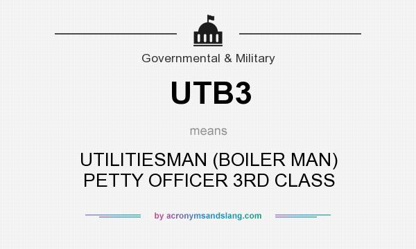 What does UTB3 mean? It stands for UTILITIESMAN (BOILER MAN) PETTY OFFICER 3RD CLASS