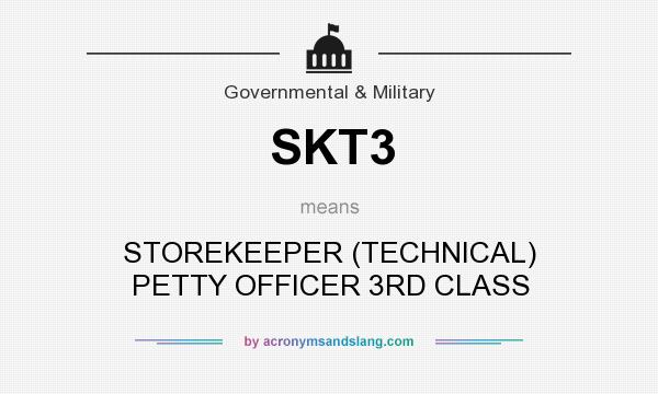 What does SKT3 mean? It stands for STOREKEEPER (TECHNICAL) PETTY OFFICER 3RD CLASS