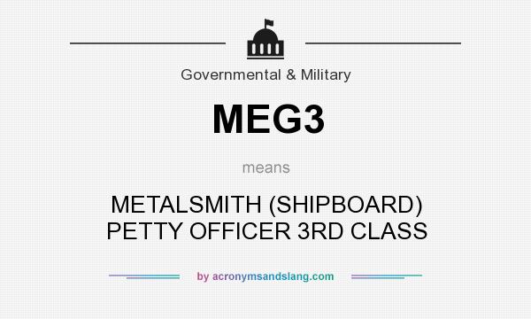 What does MEG3 mean? It stands for METALSMITH (SHIPBOARD) PETTY OFFICER 3RD CLASS