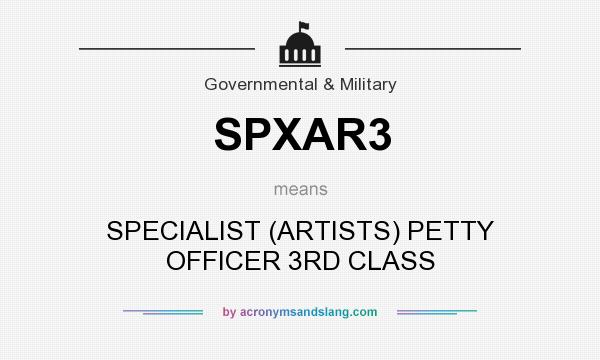 What does SPXAR3 mean? It stands for SPECIALIST (ARTISTS) PETTY OFFICER 3RD CLASS