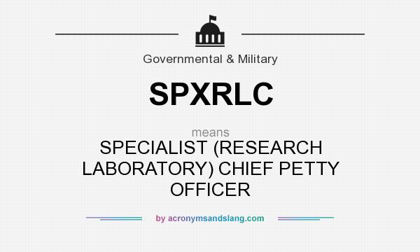 What does SPXRLC mean? It stands for SPECIALIST (RESEARCH LABORATORY) CHIEF PETTY OFFICER