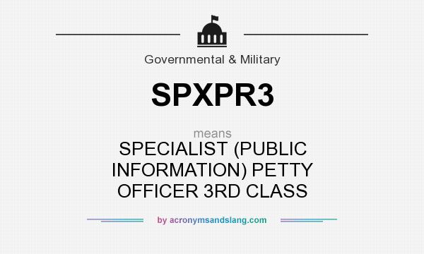 What does SPXPR3 mean? It stands for SPECIALIST (PUBLIC INFORMATION) PETTY OFFICER 3RD CLASS