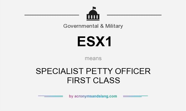 What does ESX1 mean? It stands for SPECIALIST PETTY OFFICER FIRST CLASS
