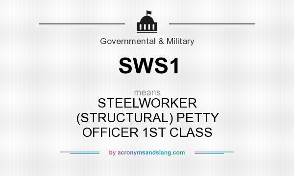 What does SWS1 mean? It stands for STEELWORKER (STRUCTURAL) PETTY OFFICER 1ST CLASS