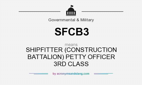 What does SFCB3 mean? It stands for SHIPFITTER (CONSTRUCTION BATTALION) PETTY OFFICER 3RD CLASS