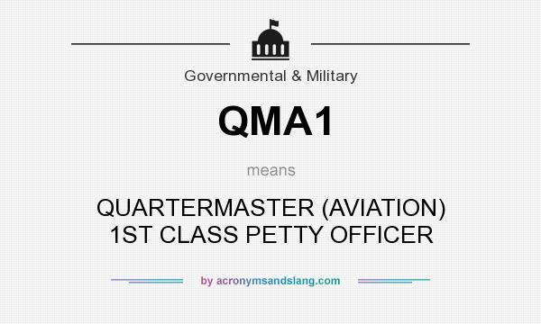 What does QMA1 mean? It stands for QUARTERMASTER (AVIATION) 1ST CLASS PETTY OFFICER