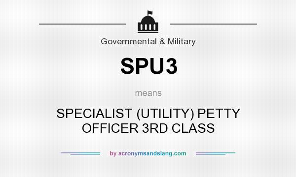 What does SPU3 mean? It stands for SPECIALIST (UTILITY) PETTY OFFICER 3RD CLASS