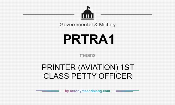 What does PRTRA1 mean? It stands for PRINTER (AVIATION) 1ST CLASS PETTY OFFICER