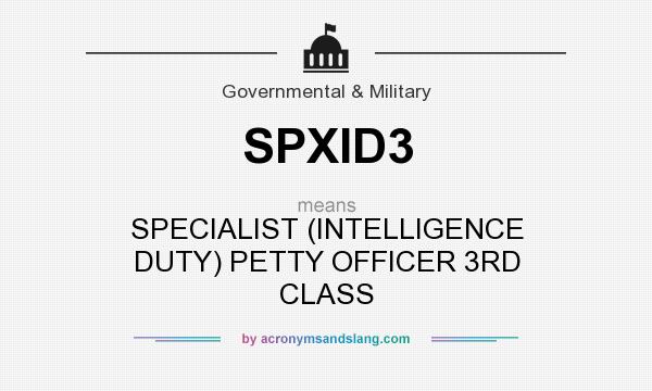 What does SPXID3 mean? It stands for SPECIALIST (INTELLIGENCE DUTY) PETTY OFFICER 3RD CLASS
