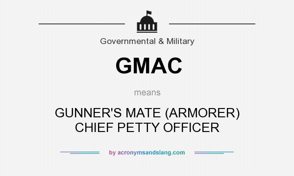 What does GMAC mean? It stands for GUNNER`S MATE (ARMORER) CHIEF PETTY OFFICER