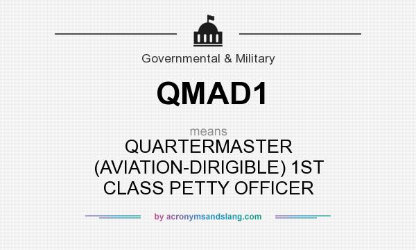 What does QMAD1 mean? It stands for QUARTERMASTER (AVIATION-DIRIGIBLE) 1ST CLASS PETTY OFFICER