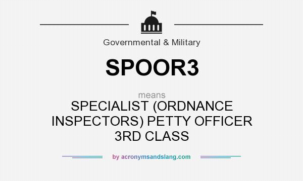 What does SPOOR3 mean? It stands for SPECIALIST (ORDNANCE INSPECTORS) PETTY OFFICER 3RD CLASS