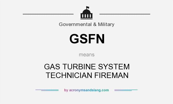 What does GSFN mean? It stands for GAS TURBINE SYSTEM TECHNICIAN FIREMAN