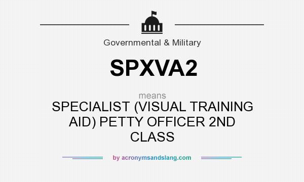 What does SPXVA2 mean? It stands for SPECIALIST (VISUAL TRAINING AID) PETTY OFFICER 2ND CLASS