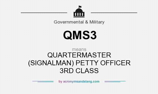 What does QMS3 mean? It stands for QUARTERMASTER (SIGNALMAN) PETTY OFFICER 3RD CLASS