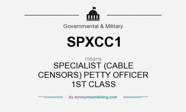 What does SPXCC1 mean? It stands for SPECIALIST (CABLE CENSORS) PETTY OFFICER 1ST CLASS