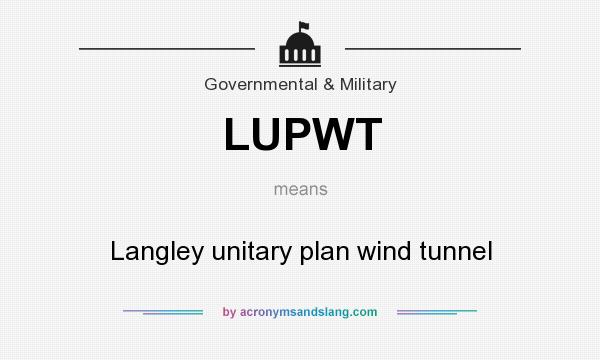 What does LUPWT mean? It stands for Langley unitary plan wind tunnel