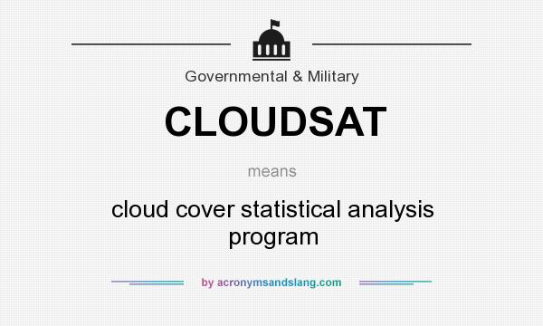 What does CLOUDSAT mean? It stands for cloud cover statistical analysis program