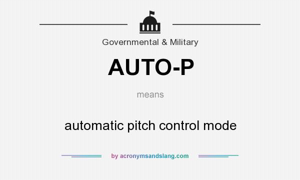 What does AUTO-P mean? It stands for automatic pitch control mode