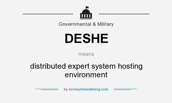 What does DESHE mean? It stands for distributed expert system hosting environment