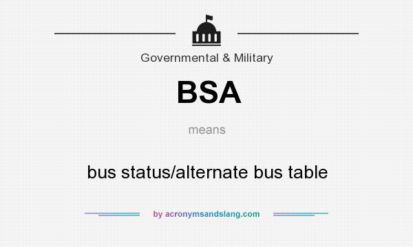 What does BSA mean? It stands for bus status/alternate bus table