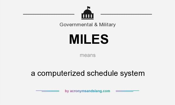 What does MILES mean? It stands for a computerized schedule system