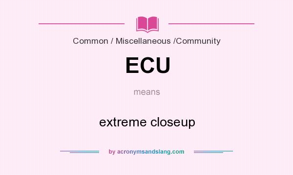 What does ECU mean? It stands for extreme closeup