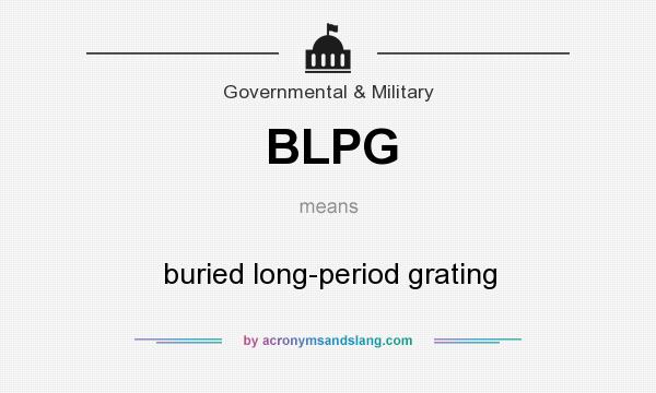 What does BLPG mean? It stands for buried long-period grating